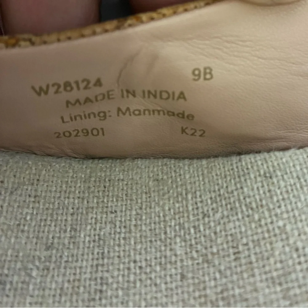 Cole Haan Women's Cloudfeel Natural Linen Espadrille Wedge Slingback Size 9